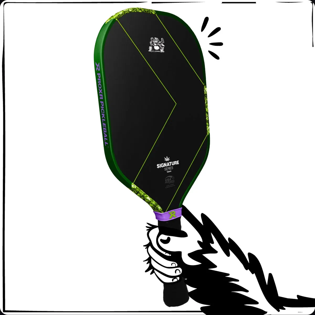 Hopper holding a paddle